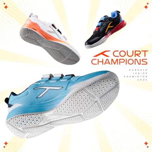 Image of Hundred Court Champions Unisex Non-Marking Court Shoes | Badminton, Pickleball, Table Tennis & Other Indoor Sports | Lightweight, Cushioned Grip
