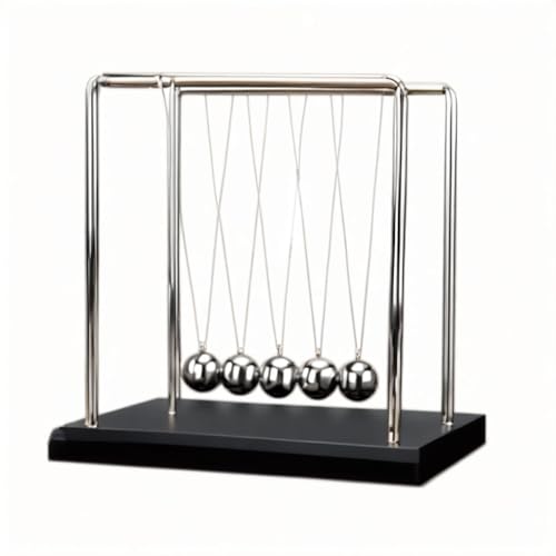 BRAVECOW Swing Balance Balls Newtons Cradle Metal Crafts Kids Teen Toy Science Physics Educational Desktop Decoration Kinetic Motion Home Office Ornaments Desk Gadgets Gift
