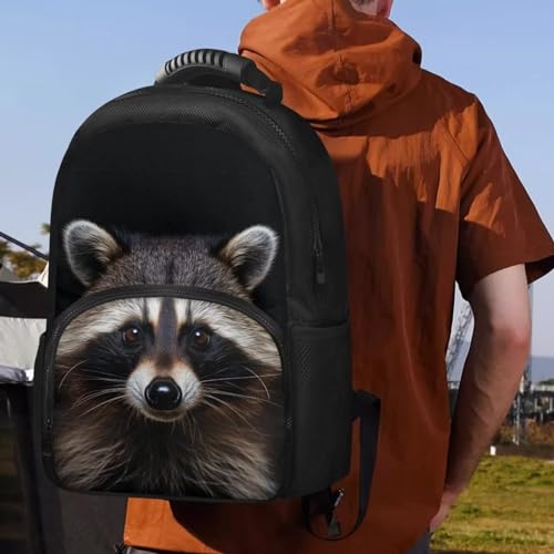 Cute Racoon Insulated Backpack for Women Travel Laptop Backpack Lunch Backpack With Cooler Compartment Leak-Proof Lunch Bag College Computer Bookbag for Work Picnic Beach Fits 17 Inch4