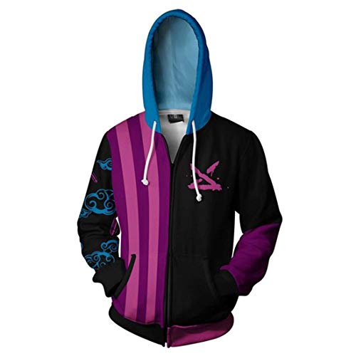 QYIFIRST Sudadera unisex con estampado 3D de anime, con capucha, Legends League, color negro, XL (contorno del pecho 113 cm)