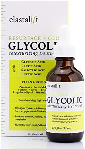 Elastalift Resurfacing Glycolic Acid Facial Peel Serum, Anti-Aging Dark Spot Corrector Facial Peel Reduces Enlarged Pores, Minimizes Fine Lines, Evens Skin Tone, Exfoliating Chemical Peel, 1.75 Fl Oz