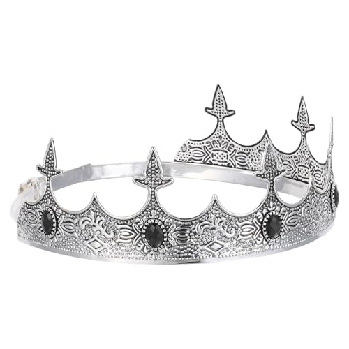 Cabilock Couronne de Chevalier Médiévale Ajustable pour Homme et Femme Coiffe Royale Décorative Métal Accessoire de Fête pour Anniversaire ou Noël