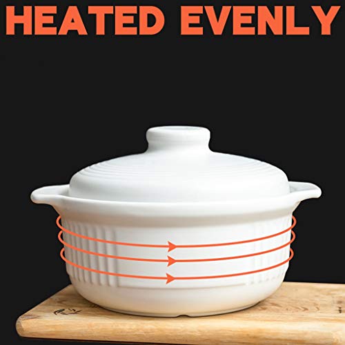 Casserole, Ceramic Pot, Stew Stone Pot,Large Capacity White Kitchen Soup Pot, for Porridge Stew Meat Soup Hot Milk,Large Capacity Casserole-2000ML