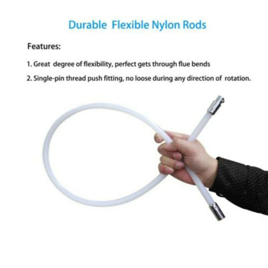 Professionele Schoorsteen Schoonmaak Borstel Duct Vent Cleaning Set Met 6/9/ 12/15/18 Flexibele Staven 1 Borstel Hoofd 1 Boor Connector Schoorsteen Sweep Kit Voor Open haard/Droger Vent/Riolering Pijp