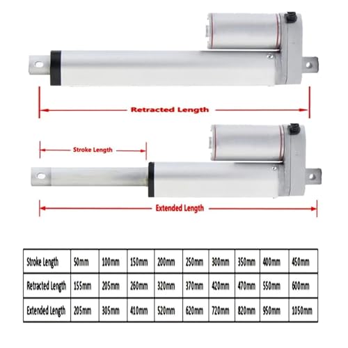 Moteur linéaire 24V 75mm avec vérin électrique de poussée 700N DC