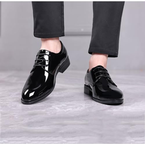 Men's Formal Oxford Shoes Faux Patent Leather Shoes for Men Business Derbys Wedding Suit Tuxedo Dress Shoes4