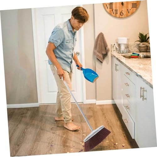 WEKADRIN Edelstahl Kehrbesen mit Langem Stiel Dichte Nylonborsten Leichtes Design Robust und Praktisch für Haushalt Küche und Müllreinigung Braun Ergonomisch für Einfache Bodenreinigung – Bild 3
