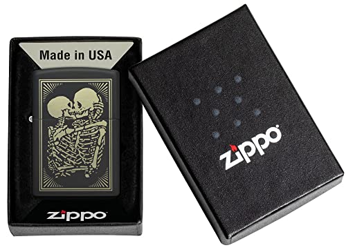 Encendedor de bolsillo Zippo diseño Lovers negro mate miniatura 5