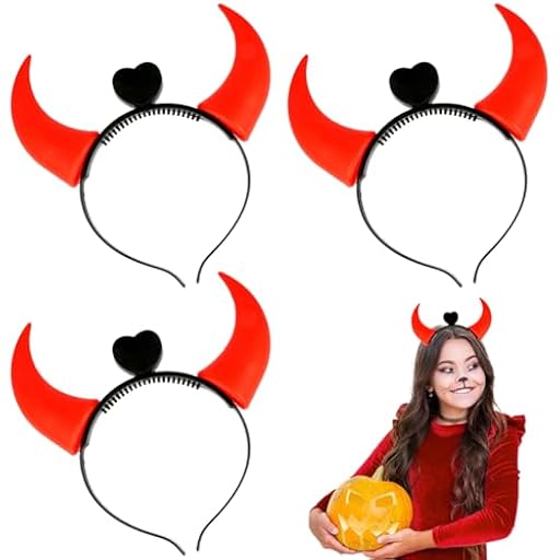 ZOMKIFA 3 Piezas Tiara LED de cuernos de diablo, diadema con luz LED y cuernos, diablo, sombrero, accesorio para Halloween, carnaval, Navidad,fiesta temática | Ya disponible en tu tienda friki favorita! En mundofriki.es!