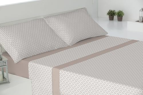 DONATELLA Juego DE SÁBANAS TÉRMICAS DE CORALINA Diamante - 135 cm., Beige