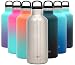 Simple Modern 32 oz Ascent Water Bottles - Vacuum Sealed Standard Mouth 18/8 Stainless Steel Silver Swell Flask - Double Wall Hydro Travel Mug - Simple Stainless