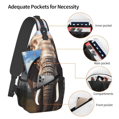Sling Bag para mujeres y hombres negro mochila cruzada miniatura 3