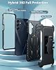 Funda FNTCASE para Samsung Galaxy A16-5G con clip para cinturón y soporte | Protector de pantalla integrado, protección contra caídas de grado militar de 20 pies, resistente y a prueba de golpes, negra 8