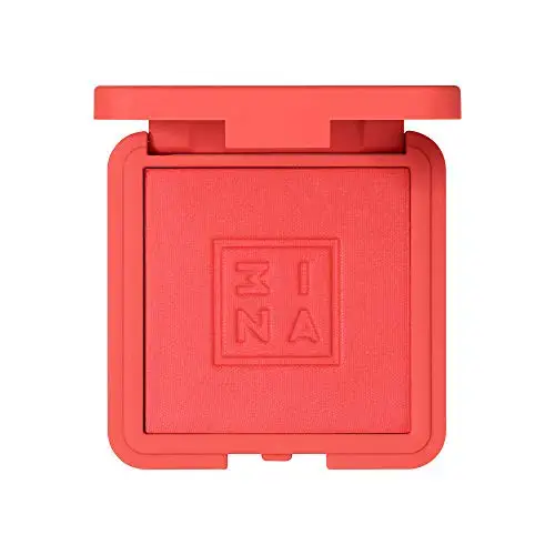 3INA The Blush 232 - Natural, Light Mineral Powder Blush For Sensitive Skin - Blendable, Buildable Rouge - Pigmented, Dewy Glow - Vegan, Cruelty Free, Eco Friendly Makeup - Red Color - 0.26 Oz