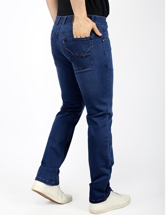 Image of Men's Premium Straight Fit Jeans | Cotton Rich Breathable Denim Pants for Men | Comfortable Regular Wear Casual Jeans