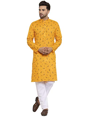 Image of KRAFT INDIA Men's Cotton Rich Stylish Ethnic Wear Kurta Pyjama