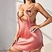 Sequin Lingerie for Women Solid Sexy Deep V Full Slip Chemises Fashion Backless Pajama Dress Boudoir Lingeries Pink