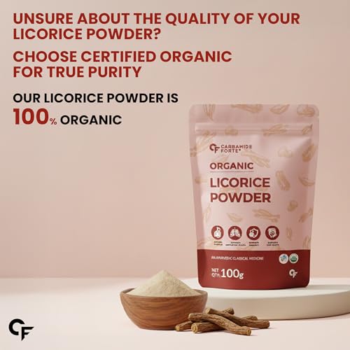 Image of Carbamide Forte Liquorice /Mulethi Powder Organic | Mulethi Stick Powders | Yashtimadhu Powder Supports Digestion, Respiratory & Immunity | Natural Herb for Skin & Wellness - 100g (Pack of 3)