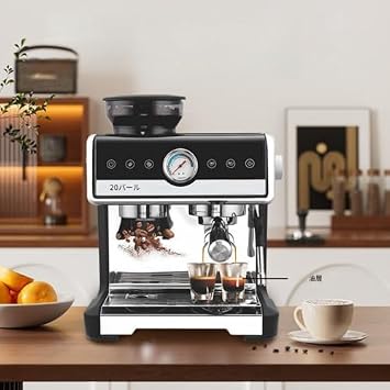 Espresso Machine Coffee Maker Bean Grinder to Espresso Commercial Grade Espresso Maker Beans for Cappuccino Latte Commercial Home Espresso Maker Black