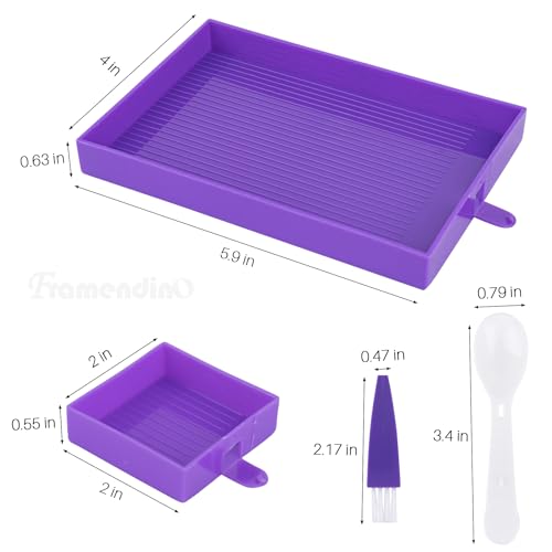 Image of Framendino, 9 Pack Diamond Art Painting Bead Trays Plastic Sorting Tray Organizer Storage Containers for Rhinestones DIY Craft Tool