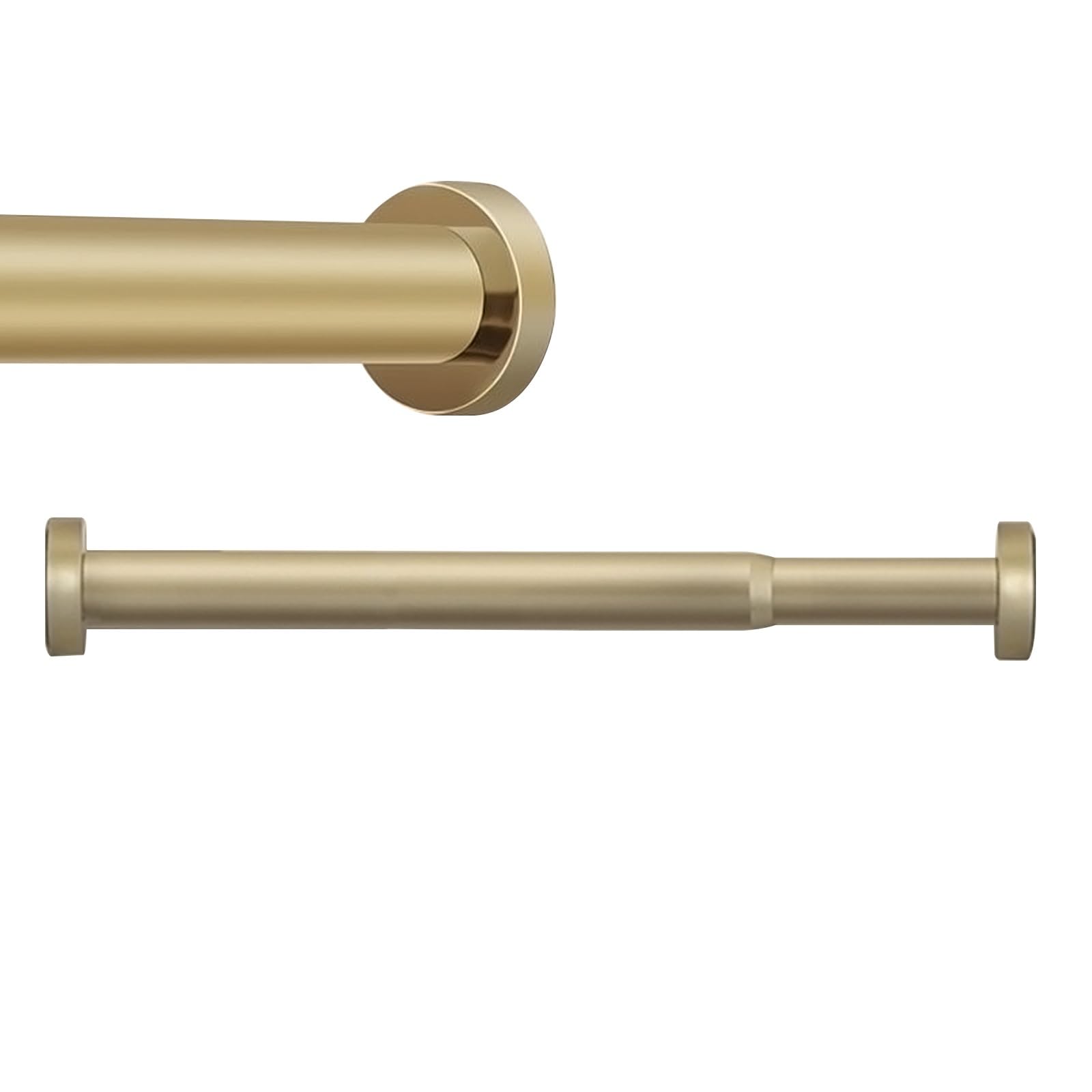 GLDYTVF Adjustable No-Drill Curtain Rod 28mm Diameter Non-Slip Rust-Free Telescopic Shower Curtain Rod for Living Room Bedroom Bathroom RV (Gold 150-280cm)