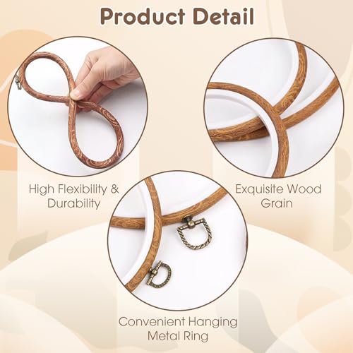 Image of 15 Pcs 3.4 Inch Embroidery Hoop Set, Imitation Wood Rubber Cross Stitch Hoops, Round Sewing Frames for DIY Crafts, Art Projects, and Gift Making