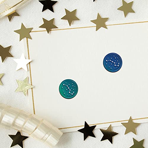CRASPIRE Big Dipper Wax Seal Stamp Stars Sky Wax Stamp 30mm/1.18inch Removable Brass Head Sealing Stamp with Wooden Handle for Invitation Envelope Cards Gift Scrapbooking Decor - Image 4