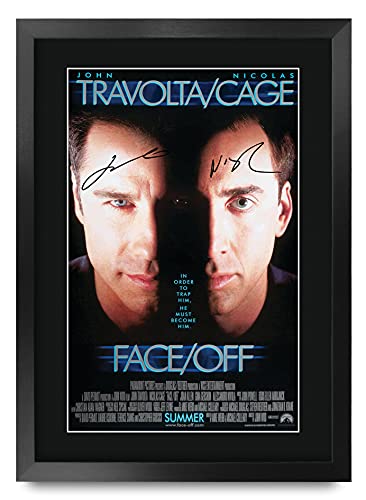 Foto Incorniciata Nicolas Cage Face Off – Stampa Con Autografo Replicato – Poster A4 (330x245mm) Con Cornice Nera – Regalo Per Fan - 3