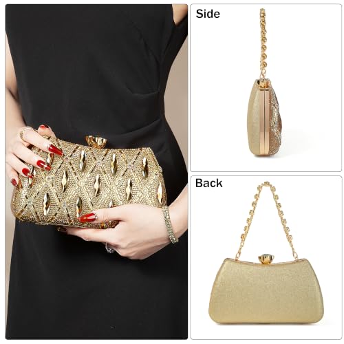 Image of Women's Sparkly Rhinestone Clutch Purse Evening Shoulder Bag