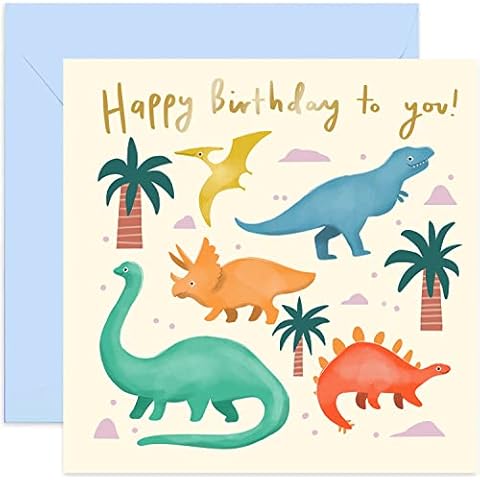 Old English Co. Pastel Dinosaurs Card for Kids Cover
