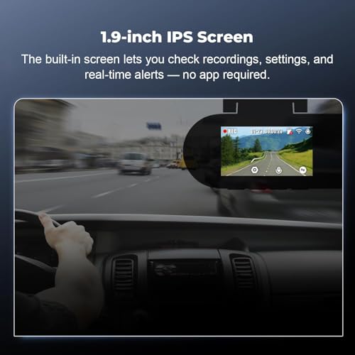 Image of DDPAI Dash Cam for Car with Screen [2026 Edition] 2K QHD Front Camera | ADAS, F1.8 Aperture, Night Vision, 260 Wide Angle, G-Sensor, WiFi, Super Capacitor, Wi-Fi & App Control