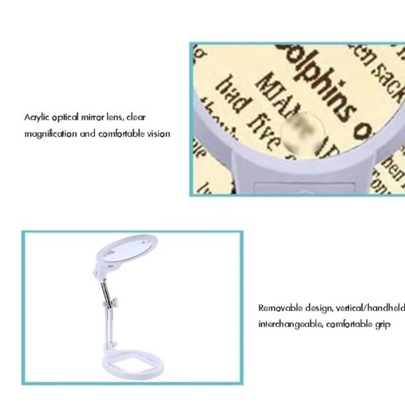 Lupa montada con Diadema, Lentes de Cristal, aumentos de 1.6X, 2X, 2.5X y 3X. Ideal para Trabajos de joyería y reparación de Relojes.