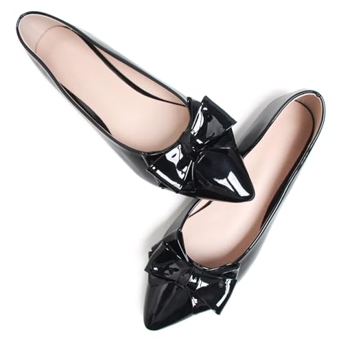 Dear Time Women's Casual Flats Bowknot Pointed Toe Ballet Flats Dressy Bridal Shoes Slip Ons Loafers for Women Comfortable Shoes4