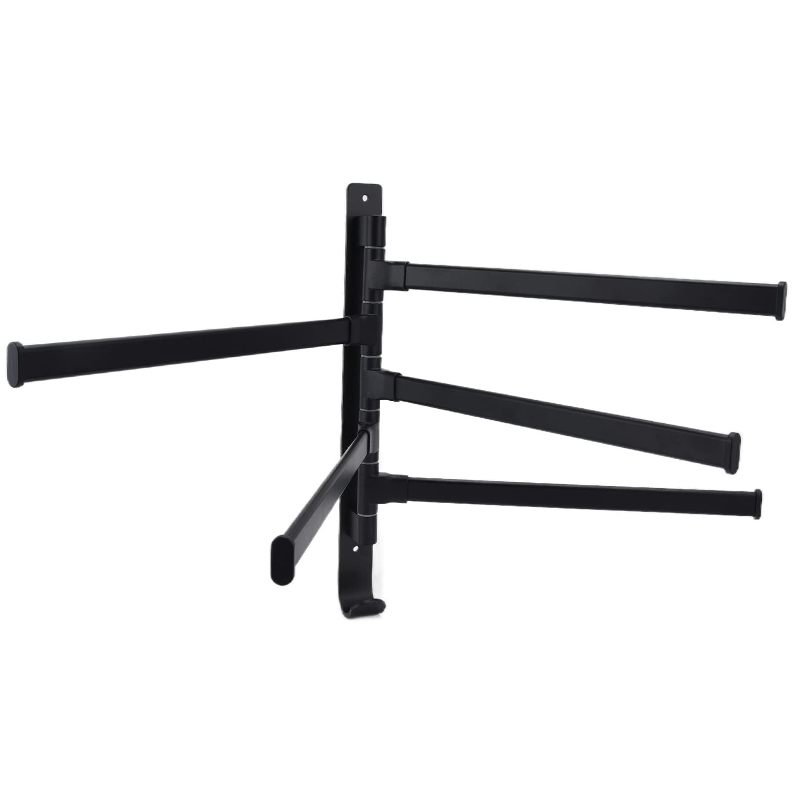 Porte-serviettes rotatif 5 barres Fdit aluminium noir étagère suspendue