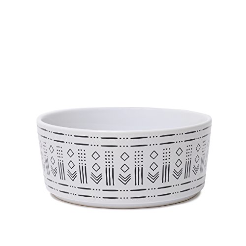 Waggo Ceramic Mudcloth Dog Bowls (Diamond Print)