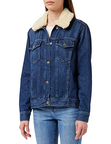 Tommy Hilfiger Damen DNM Straight Jacket Teddy WW0WW36369 Jeansjacken,...