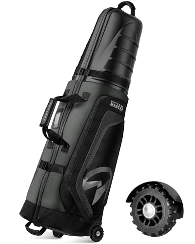 OutdoorMaster Golf Reisetaschen für Fluglinien mit Rädern und Hartem Oberem Koffer, Schützen Golfschläger, Leicht und Sinfach zu Manövrieren, Version aktualisieren