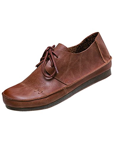 Chaussures en cuir à lacets Youlee femme élégance grande tête