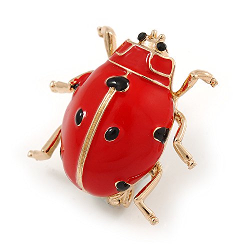 Broche coccinelle émail rouge accessoire idéal pour veste et écharpe