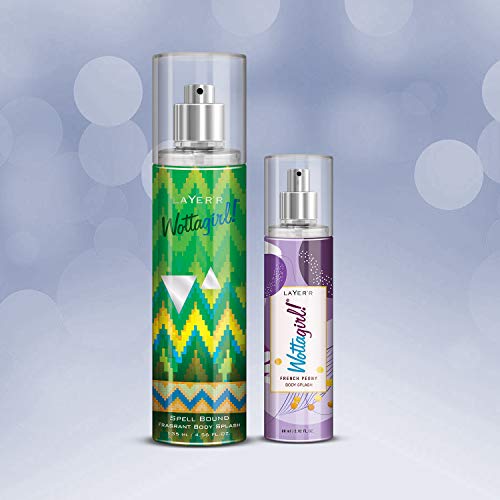 Image of Layer'r Wottagirl Body Splash Spell Bound 135Ml With Wottagirl French Peony 60 Ml, Spray,Women