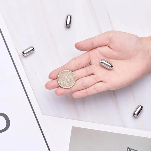 Image of Beadsnfashion 10 Pcs Strong Magnetic Tube Clasps - 17x9mm, 5mm Hole Size, Silver Finish | Premium Magnetic Clasp for Jewellery Making, Bracelets & Necklaces | Essential Jewelry Findings for DIY Crafting