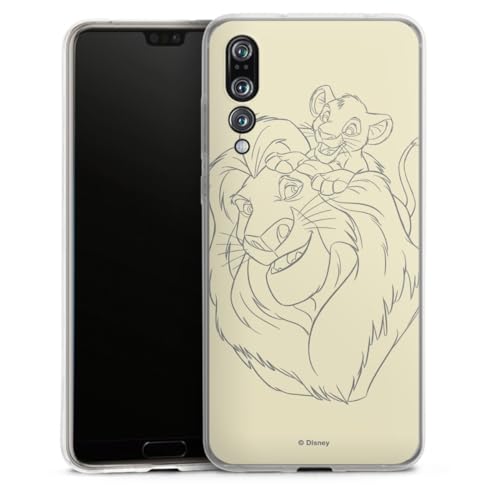 Custodia di silicone compatibile con Huawei P20 Pro Custodia trasparente Cover per smartphone trasparente Mufasa Disney Il re leone