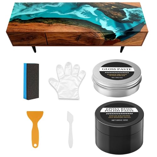 Kit de Pulido para Resina Epoxi | Pasta Quita Rayones | Elimina Arañazos En Acrílico - Para Hogar Principiantes Proyectos Arte Decoración Mesas
