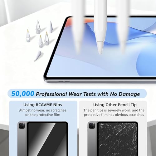 Image of Upgraded Replacement Tips for Apple Pencil Pro /1st Gen /2nd Gen /USB-C with Storage Case, wear-Resistant Mix Metal Tips for iPad Pencil Accessories Set (Transparent, White)