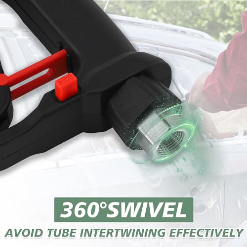 Image of RIDGE WASHER Pressure Washer Gun 5000 PSI, 12 GPM, M22 Fitting | Detachable M22 14 Male to 1 /4 inch Quick Connect, 360 Swivel 3 /8'' NPT Thread