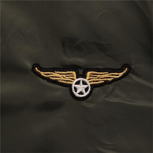 CORIRESHA Men's Army Embroidery Zipper Up Bomber Jacket Badge Flight Outwear4