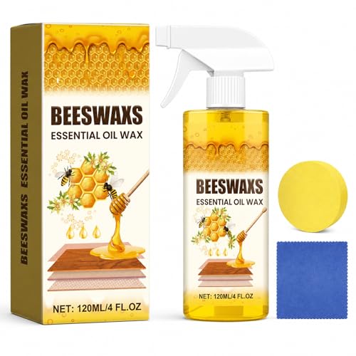 Rkrcl Beeswax Wood Polish Spray Beeswax Essential Oil Wax Deep Restore Furniture Cleaner for Cabinets Hardwood Floors Tables & All Wood Surfaces Non-Greasy Formula (1)