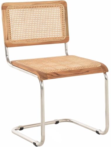 Krines Home Rattan Schwingstuhl Esszimmer aus Rattan Esszimmerstuhl...