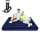 Full Size Air Mattress with Air Pump Inflatable Mattress with Flocking Surface Highest End Blow Up...