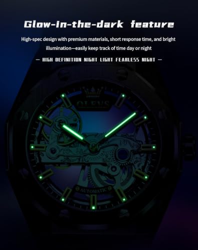 Image of OLEVS Automatic Watch for Men Self Winding Mechanical Luxury Business Stainless Steel Multi Calendar Waterproof Luminous Wrist Watches